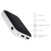 Портативна батарея ERGO LI-10, 10050 mAh Black/White Портативна батарея ERGO LI-10, 10050 mAh Black/White