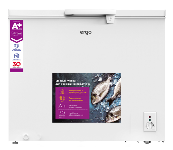 Морозильна скриня ERGO BD-250 RF: опис, характеристики, фото