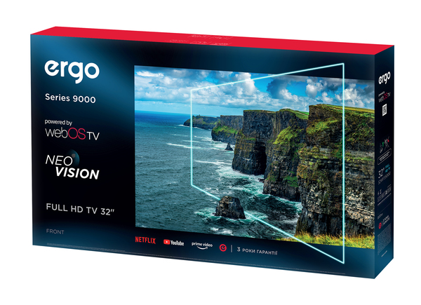 LED-телевізор ERGO 32WHS9000: опис, характеристики, фото | ERGO