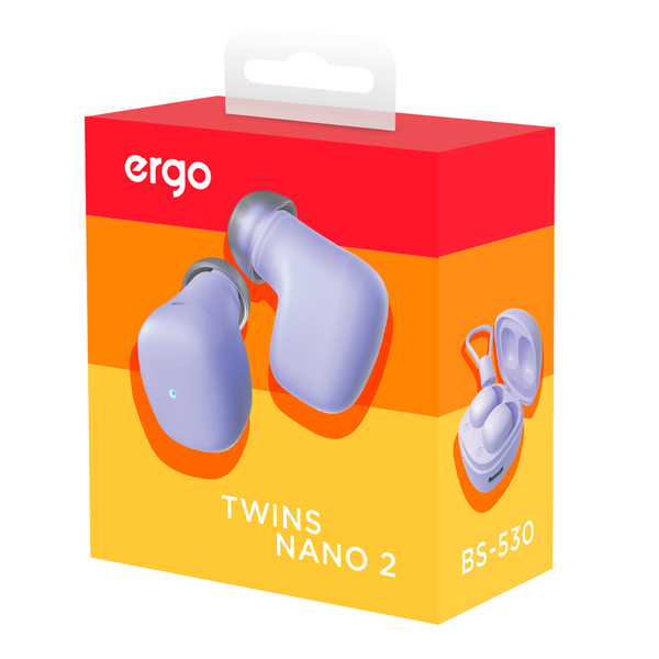 Навушники ERGO BS-530 Twins Nano 2 Violet: опис, характеристики