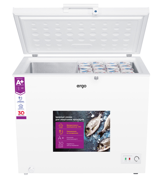 Морозильна скриня ERGO BD-251 RF: опис, характеристики, фото