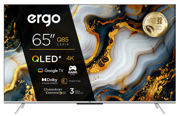 Телевізор ERGO QLED+ 65JUQ85: опис, характеристики, фото | ERGO